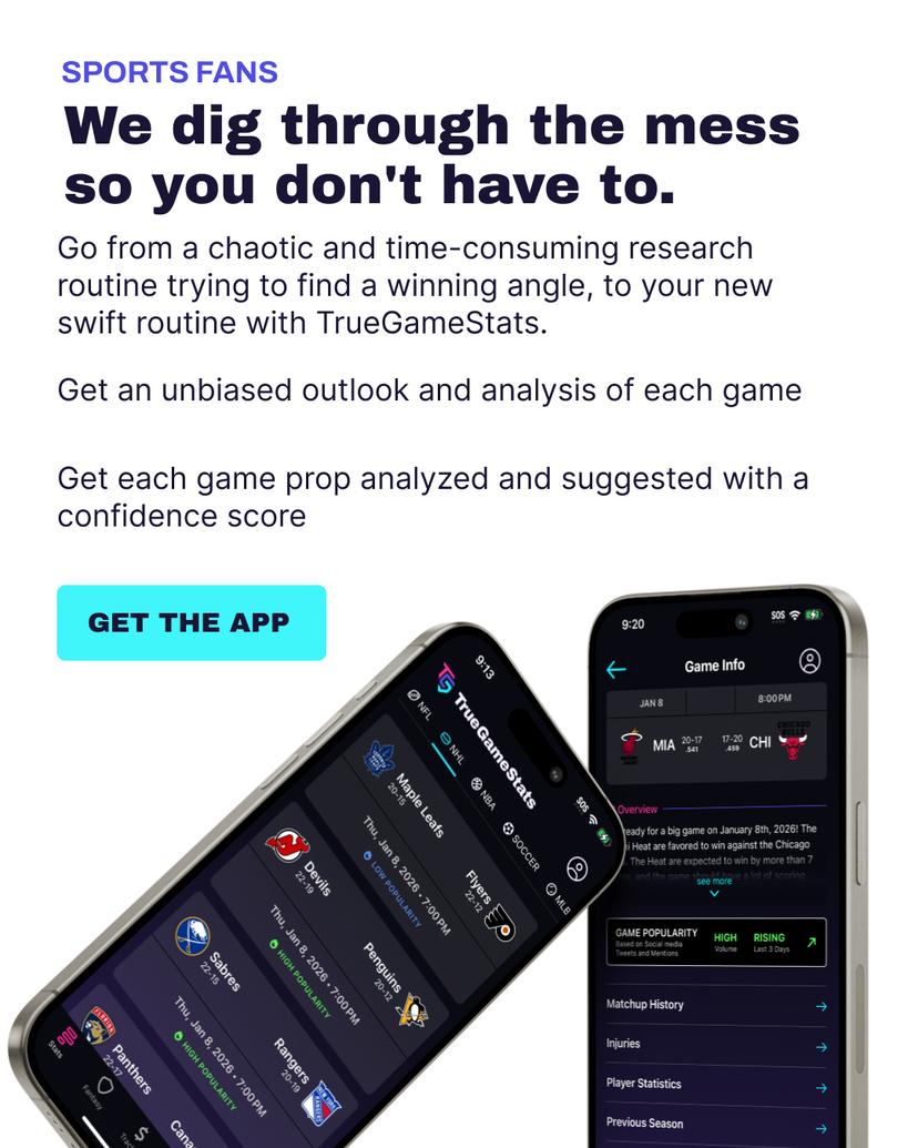 Download the TrueGameStats app for ALL